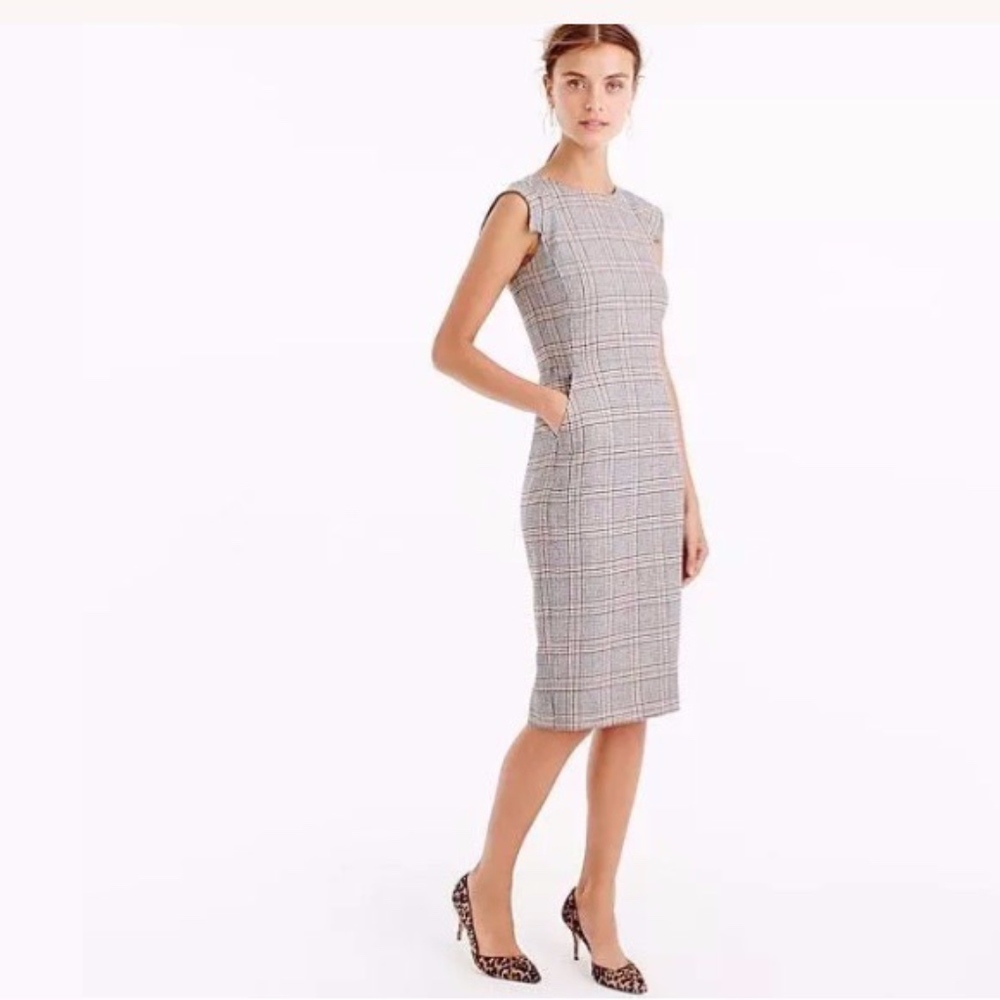 ISO J. Crew Glen Plaid Resume Dress SZ 00 - 4